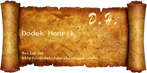 Dodek Henrik névjegykártya